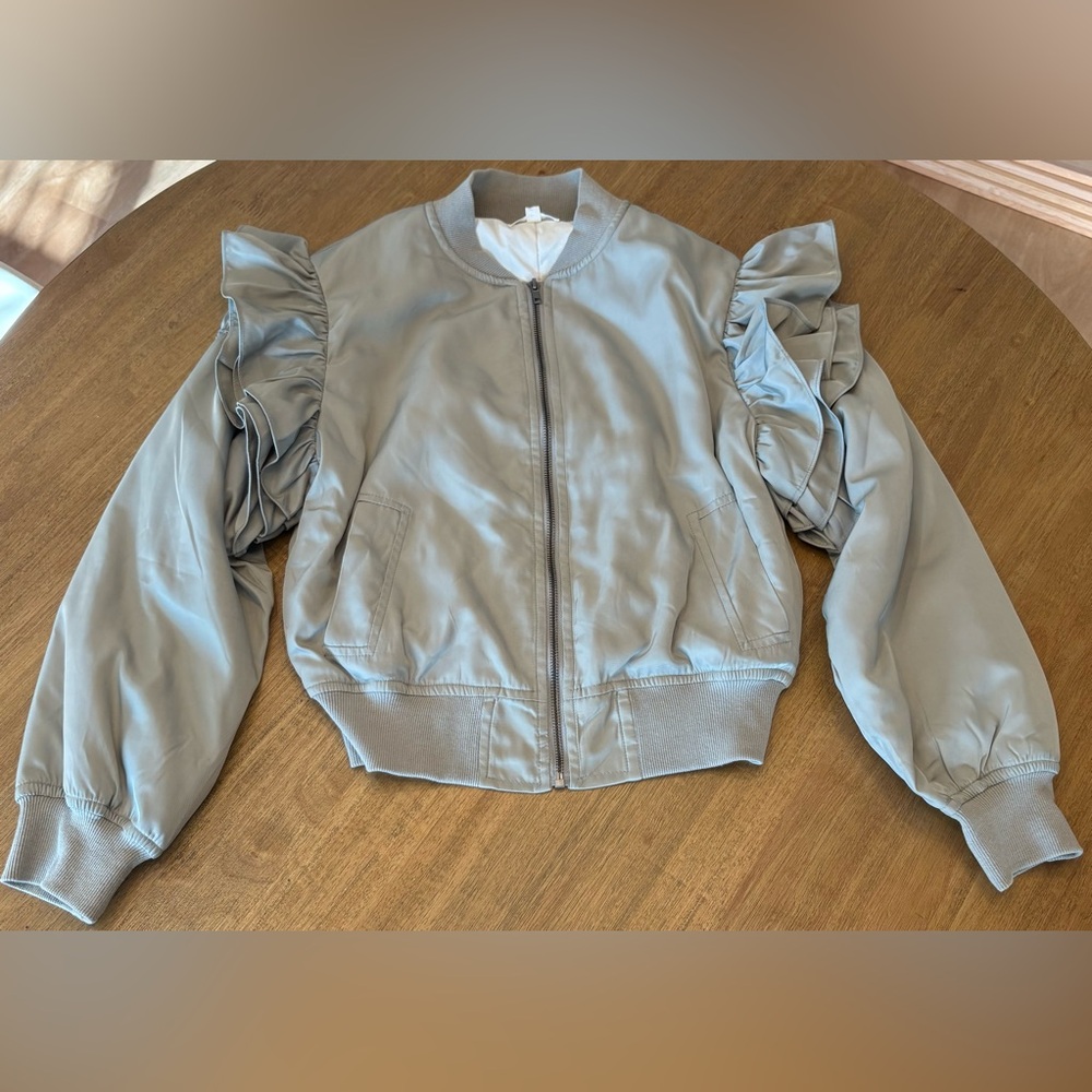 MABLE Light Grayish-Sage Bomber Jacket